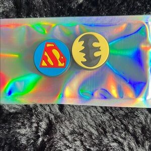Superman and Batman Logo Pins